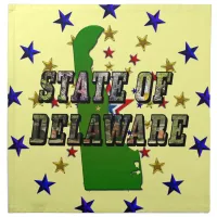 State of Delaware Picture Text and Map Napkin