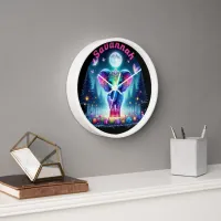 Neon Colorful Holographic Decorated Elephant | Clock