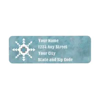 Southwest Winter Snowflakes Blue White Return  Label