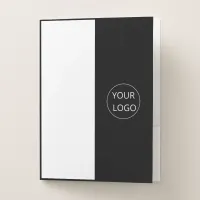 Modern Logo Black And White Qr Code Corporate Pocket Folder