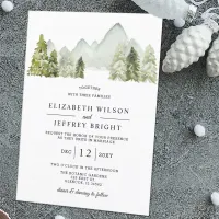  Budget Rustic Mountains Pine Wedding Invitation