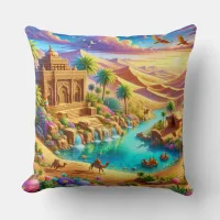 Fantasy Celestial Ancient Desert Oasis | Throw Pillow