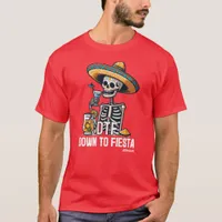 Funny Skeleton Drinking at Mexican Fiesta Wedding T-Shirt