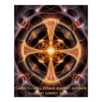 Celtic Cosmic Energy Cross Poster