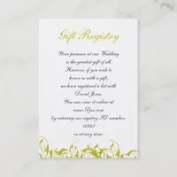 yellow gray Baroque Wedding Business Card