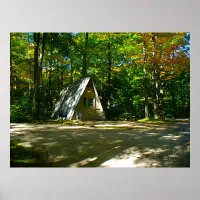 Camping in an A-Frame Cabin Poster