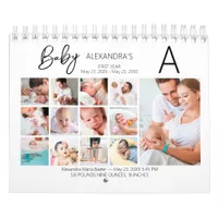 Baby's First Year Photo Collage Family Keepsake Calendar