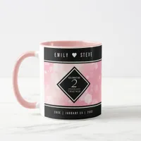 Elegant 2nd Rose Quartz Wedding Anniversary Mug