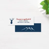 Rustic Blue Red Deer Mountain Bridal Registry Card