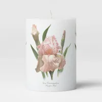 Blush Pink Iris Pillar Candle