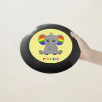 LGBTQ gay pride - cute elephant with rainbow flag Wham-O Frisbee