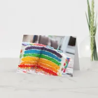 Happy Birthday Rainbow Cake LGBT Card