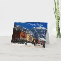 Wintery City Night Holiday Christmas  Card