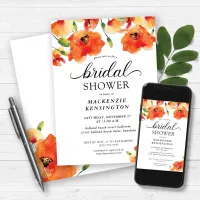 Elegant Golden Poppy Bridal Shower Invitation