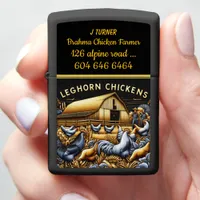 Farmers With Leghorn Chickens in Fields Zippo Lighter