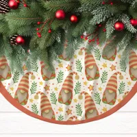 Festive Gnome Pattern Christmas Tree Brushed Polyester Tree Skirt