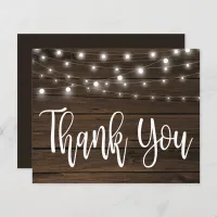 Budget Rustic String Lights on Wood Thank You