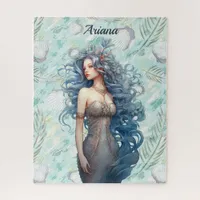 Beautiful Blue-Haired Mermaid  Jigsaw Puzzle