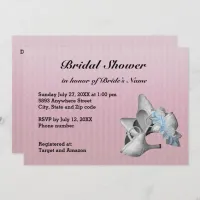 Shoes, Garter Belt & Pink Texture Bridal Shower Invitation
