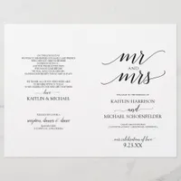 Elegant Typography Wedding Programs in Black