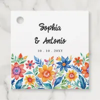 Colorful Mexican Floral Fiesta Wedding Favor Tags