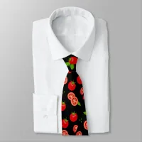 Ripe Tomatoes Red Black Fruit Farmer's Tie