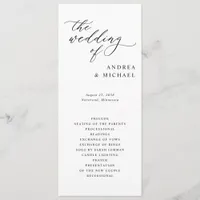 Simple Elegant Sophisticated Wedding Program