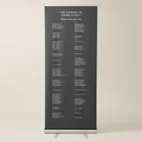 100 Guest Black Alphabetical Seating Chart Retractable Banner