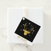 Deer Antlers Christmas Gold ID861  Favor Tags