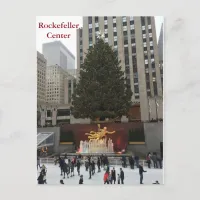 NYC Rockefeller Center Skaters Christmas Postcard