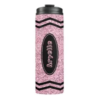 Custom Kids Name Pale Pink Glitter Crayon Tumbler