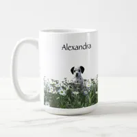 Cute Dalmatian Puppy in Daisies Coffee Mug