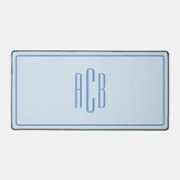 Simple Three Letter Blue Monogram Desk Mat