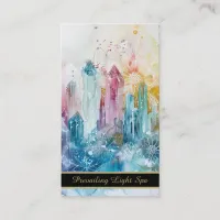 *~* Rainbow Artsy QR Drip Crystals AP90 Gold Business Card