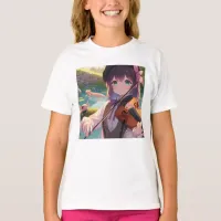 Beautiful Anime Girl Playing the Violin  T-Shirt