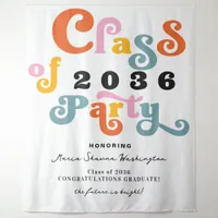 2024 Retro Custom Graduation Party White Backdrop