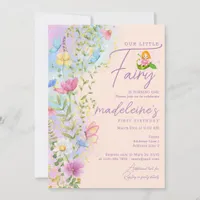 Our Little Fairy Wildflowers Girl 1st Birthday Invitation