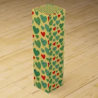 Pattern Filled Hearts Wine Box