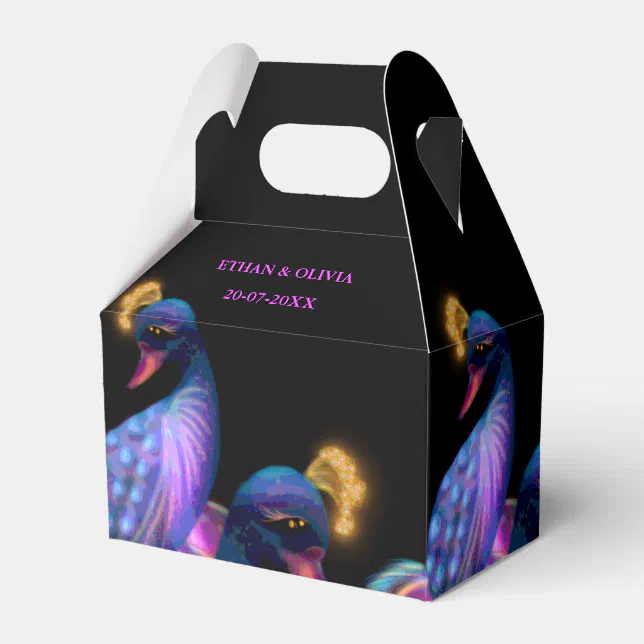 Peacock Jewel Tones Wedding Floral Moody purple Favor Boxes