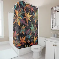 Colourful Majorana Leaves – Nature-Inspired Shower Curtain