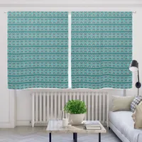 Southwest Turquoise Stone Geometric Print 50x63in Blackout Curtains