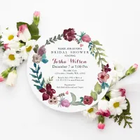 Boho Floral Garden Bridal Shower Invitations