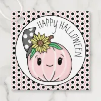 Happy Halloween | Pink Pumpkin and Polka Dots   Favor Tags