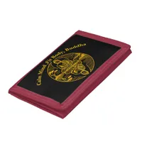 Golden Buddha Reflecting in Serene Waters Trifold Wallet