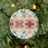 Vintage Snowflakes Pattern - Ceramic Ornament