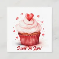 Sweet In Love Hearts Cupcake Valentine's Day Card
