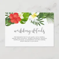 Tropical Floral Wedding Details Info ID475 Enclosure Card