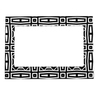 Black and White Abstract Op Art Geometric Pattern Magnetic Frame