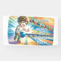 Bowling Party Boy's Anime Birthday Welcome Banner