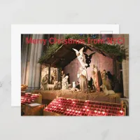 Merry Christmas from NYC Nativity Scene Cathedral Postcard